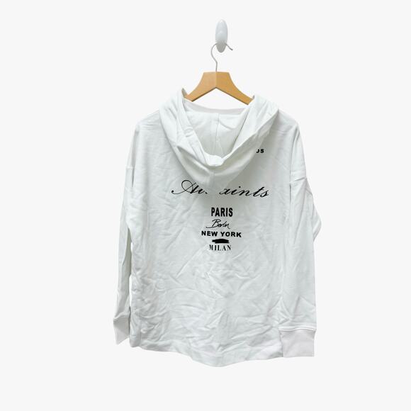 NWT AllSaints Vita Etie Hoodie Sweatshirt Oversized White Women’s Size Small - Picture 8 of 8
